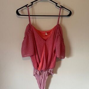 Pink Off-Shoulder Women's bodysuit